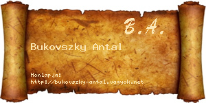 Bukovszky Antal névjegykártya
