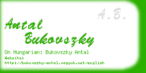 antal bukovszky business card